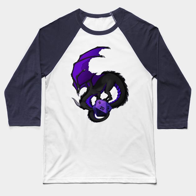 Amethyst  dragon and a D20 Baseball T-Shirt by Nytlin